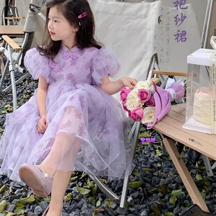童裝 連衣裙兒童旗袍寶寶洋氣裙子公主裙 夏裝 女童202j3新款