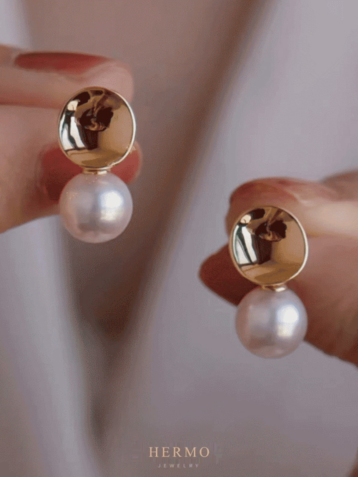 正圆天然淡水珍珠耳钉耳饰