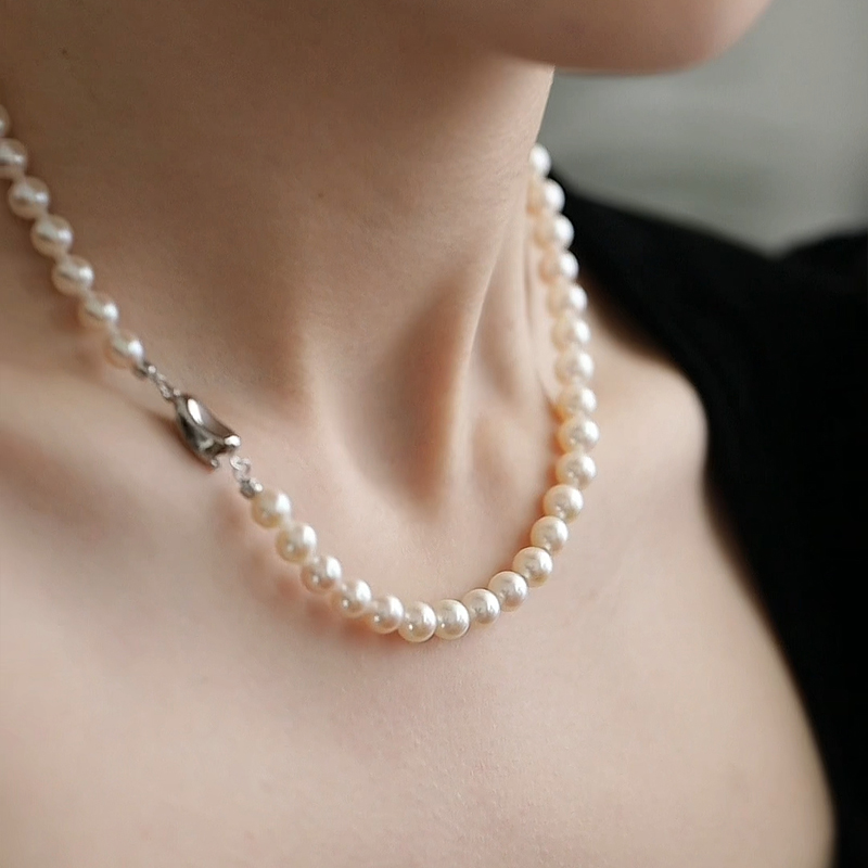 珍氏珠宝天然淡水珍珠项链女 强光 S925银轻奢高级感满串锁骨链