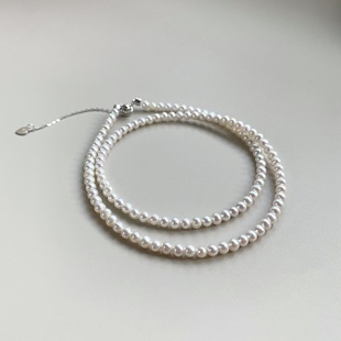 款 小米珠百搭简约时尚 颈链 S925银经典 珍氏珠宝天然淡水项链女款