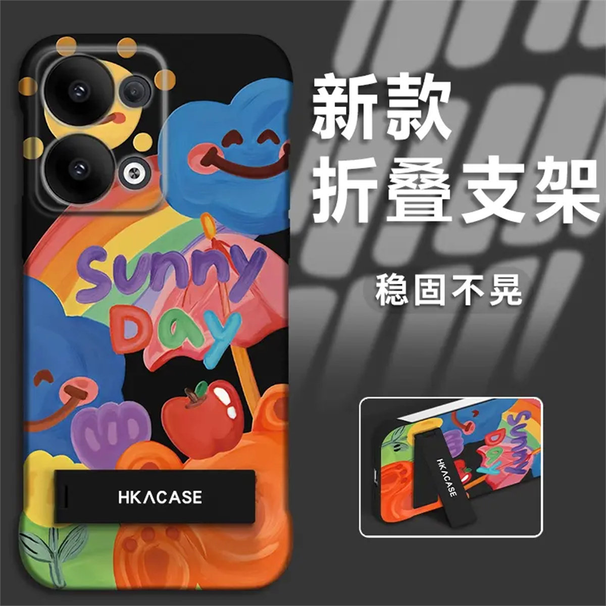 适用于opporeno13新款findx6/x7涂鸦小熊reno11/12PC无边框a56/a57手机壳reno9pro卡通彩绘findx8pro保护套