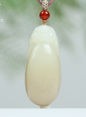 和田玉三足金蟾吊坠招财进宝三脚蟾蜍玉佩挂件男女士藕粉俏色项链