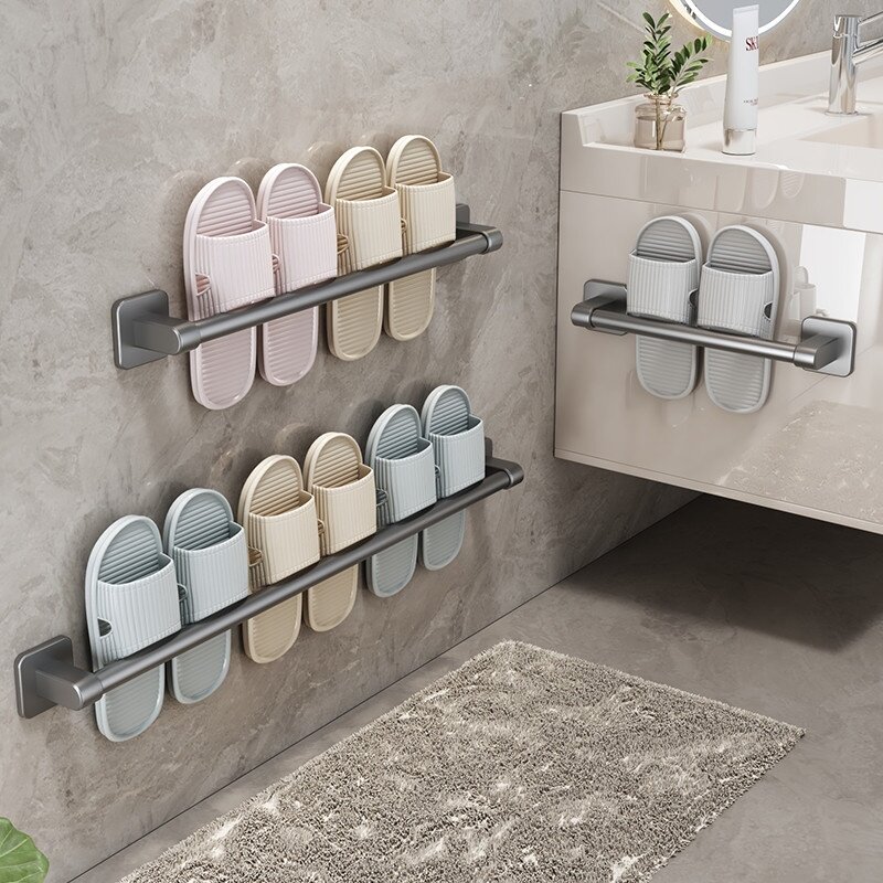 浴室拖鞋架子挂架免打孔卫生间厕所沥水壁挂置物架挂鞋子挂晒神器