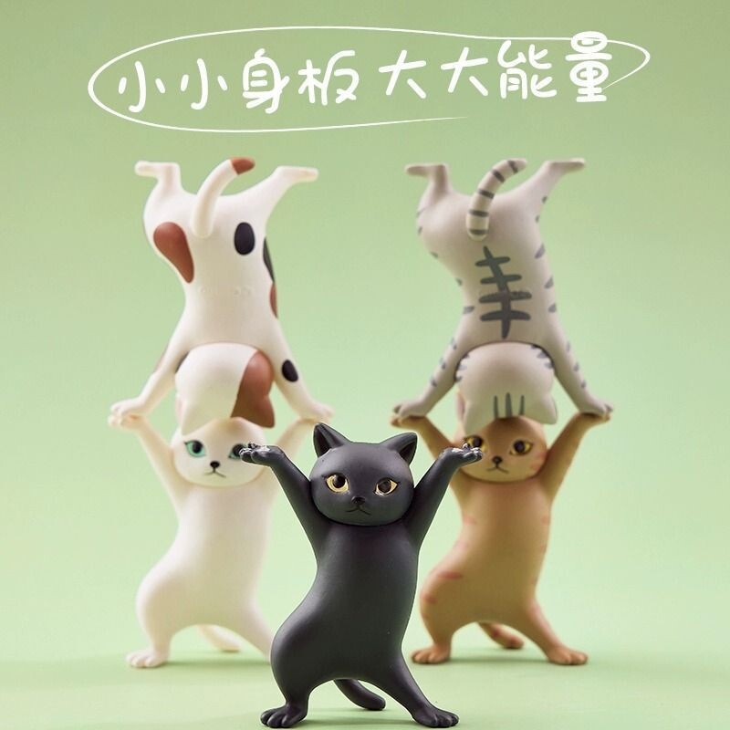 君鸿月万物皆可举ins日系妖娆猫笔托学生可爱桌面摆件猫咪笔架