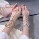 异域风纯欲闪钻性感脚链金属多层流苏足链西域复古时尚 脚背链配饰