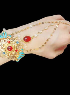 敦煌复古民族风流苏一体戒指手链