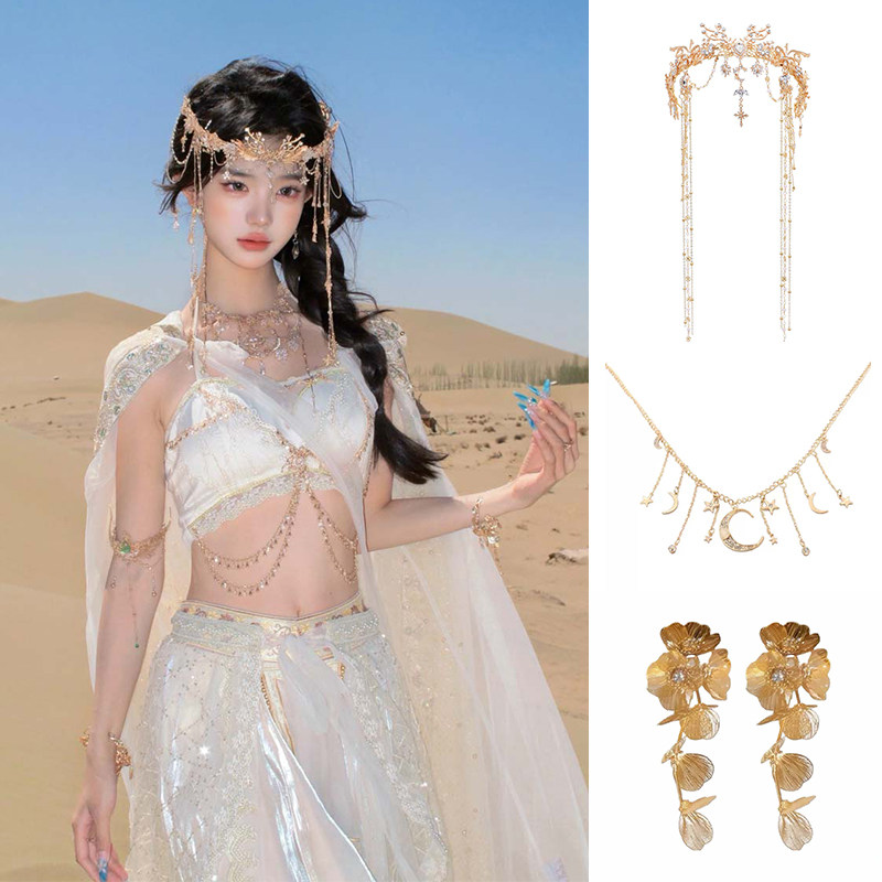 敦煌公主流苏发冠头饰西域异域精灵额头链发箍发饰民族风耳环配饰,饰品/流行首饰/时尚饰品新,发饰,淘宝优惠券,粉丝福利购,淘宝优惠卷