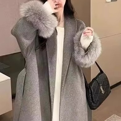 双面羊绒大衣韩系中长款