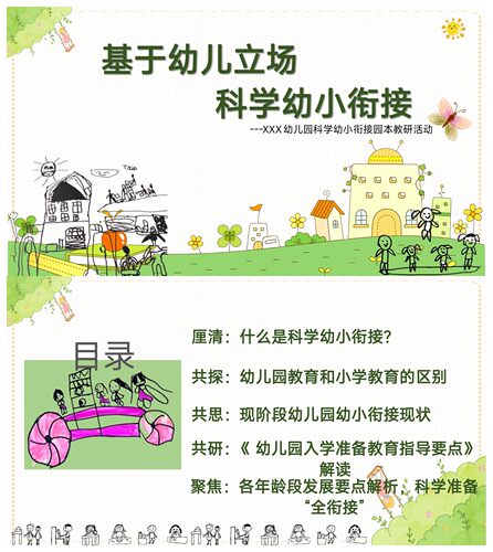 幼儿园园本教研：基于幼儿立场，科学幼小衔接 PPT课件和讲稿