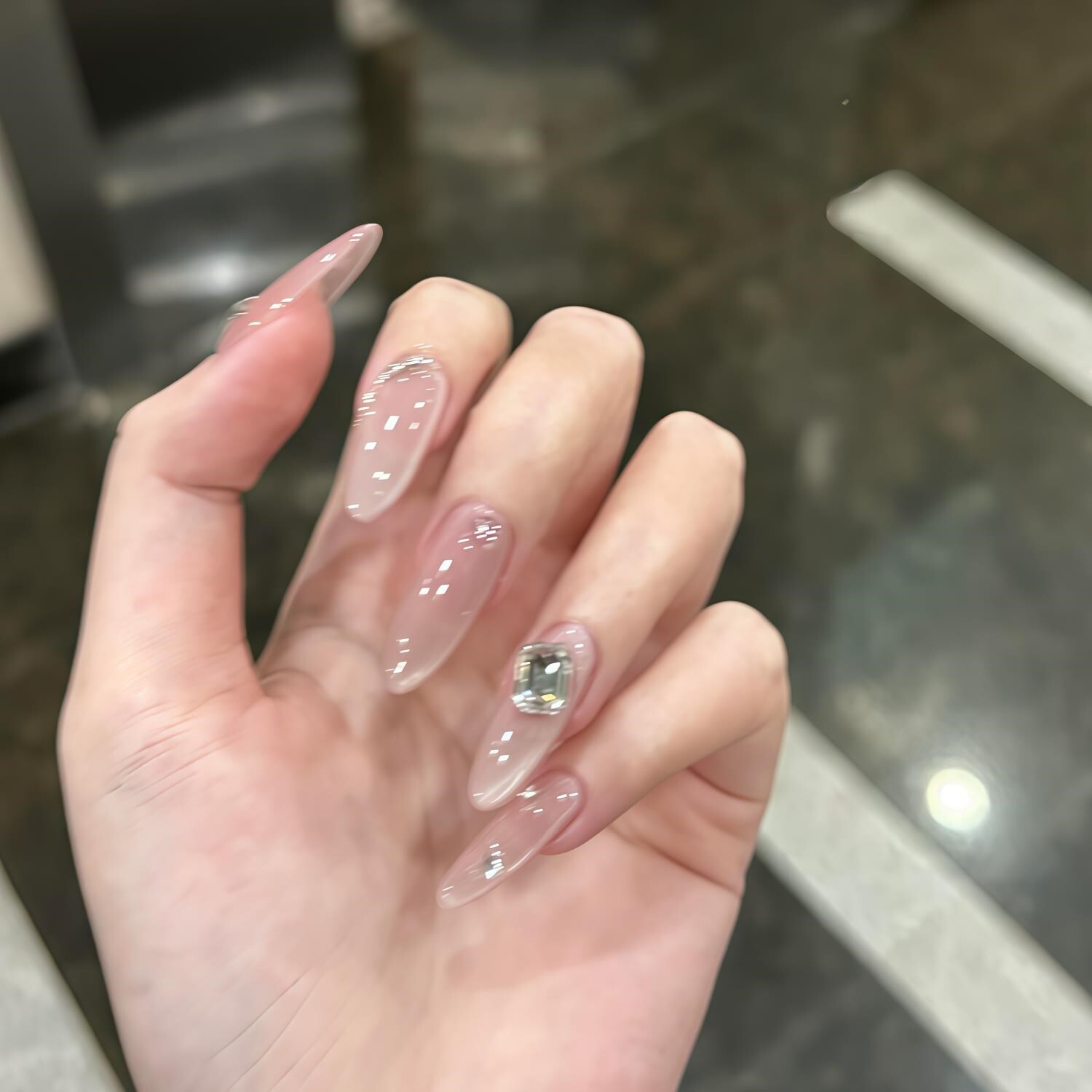 手工定制成品穿戴甲手工美甲显白气质清透光疗假指甲贴片孕妇可拆