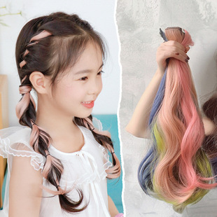 挂耳染假发片小美妮编发仿真染烫贴片一片式直发条自然无痕发帖
