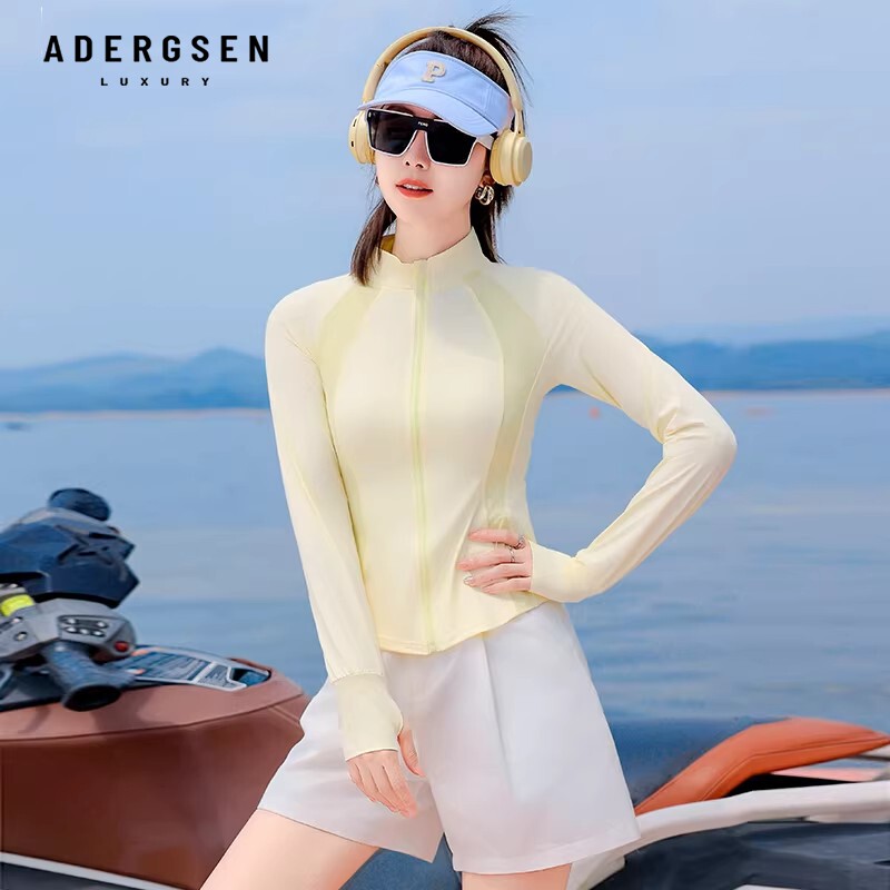 ADERGSEN修身防晒衣女2026新款薄款透气冰丝短外套户外立领防晒服