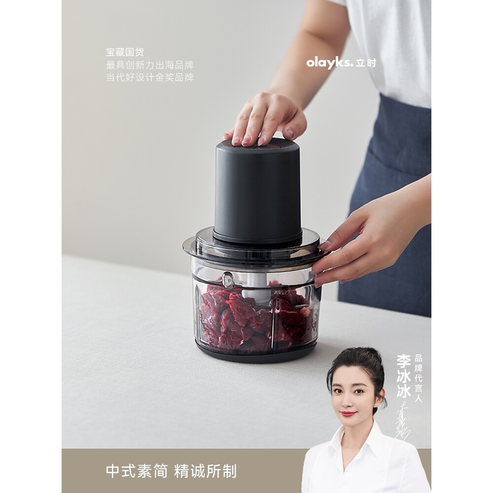 德国进口立时绞肉机家用电动小型多功能全自动搅拌机碎肉打馅蒜泥