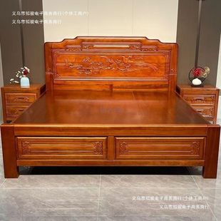 2025实木床榫卯结构格木花梨木新款金1菠萝格床全5明清古典