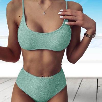 High waist bikini split swimsuit swimwear高腰比基尼分体泳衣