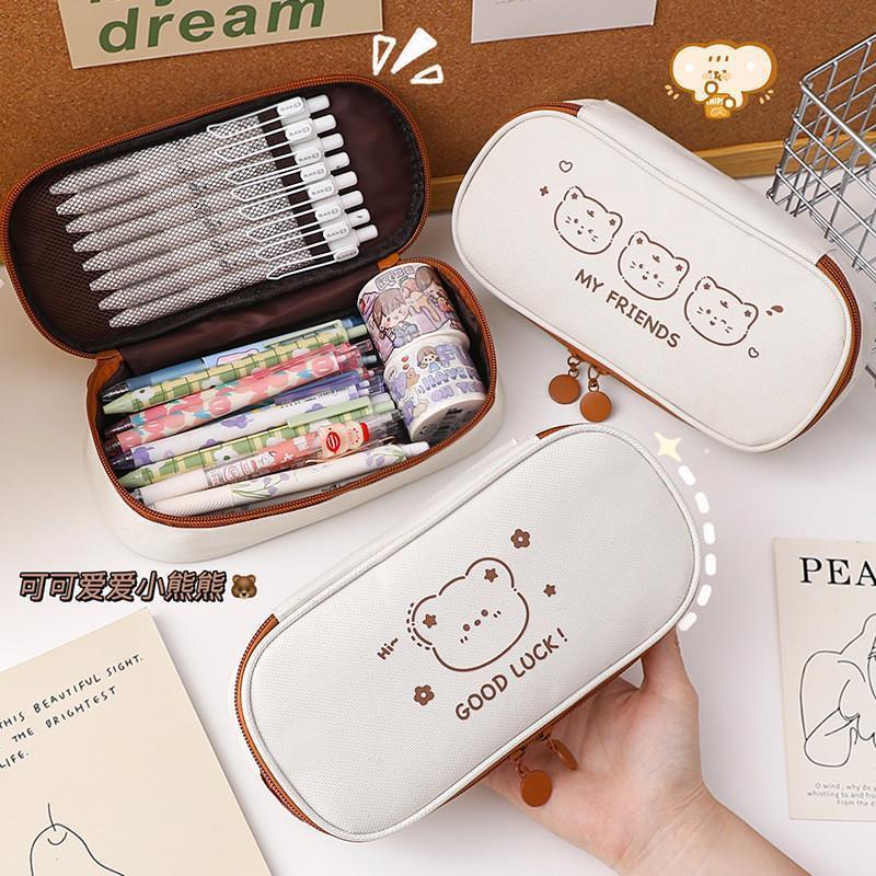 ins风文具盒 Canvas pencil case Students simple pencil case