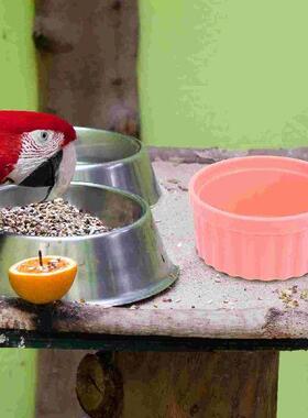 Parrot Food Bowl Pink Dog Bowls Chinchilla Feeding Tray Cat