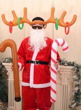 Inflatable PVC Christmas Set, Antlers Hat Candy Cane Decor