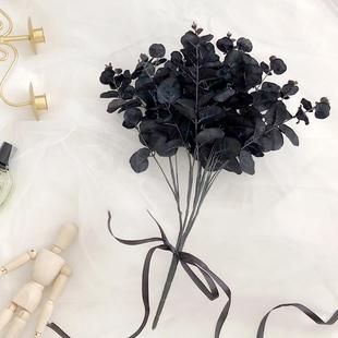 Eucalyptus Leaf Fake 2PCS Simple Black Flower Hom Simulation