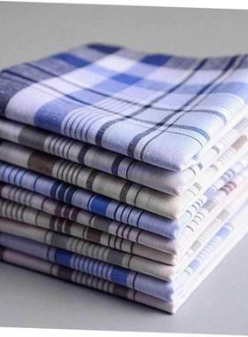 Cotton Mens Handkerchief Square Decorative Suits Grid Hanky