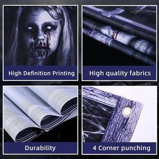 2 Pack Halloween Ghost Curtain Decorations - Female Ghost Wi