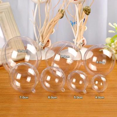 Christmas Clear Baubles Transparent Craft Fillable Ball Plas