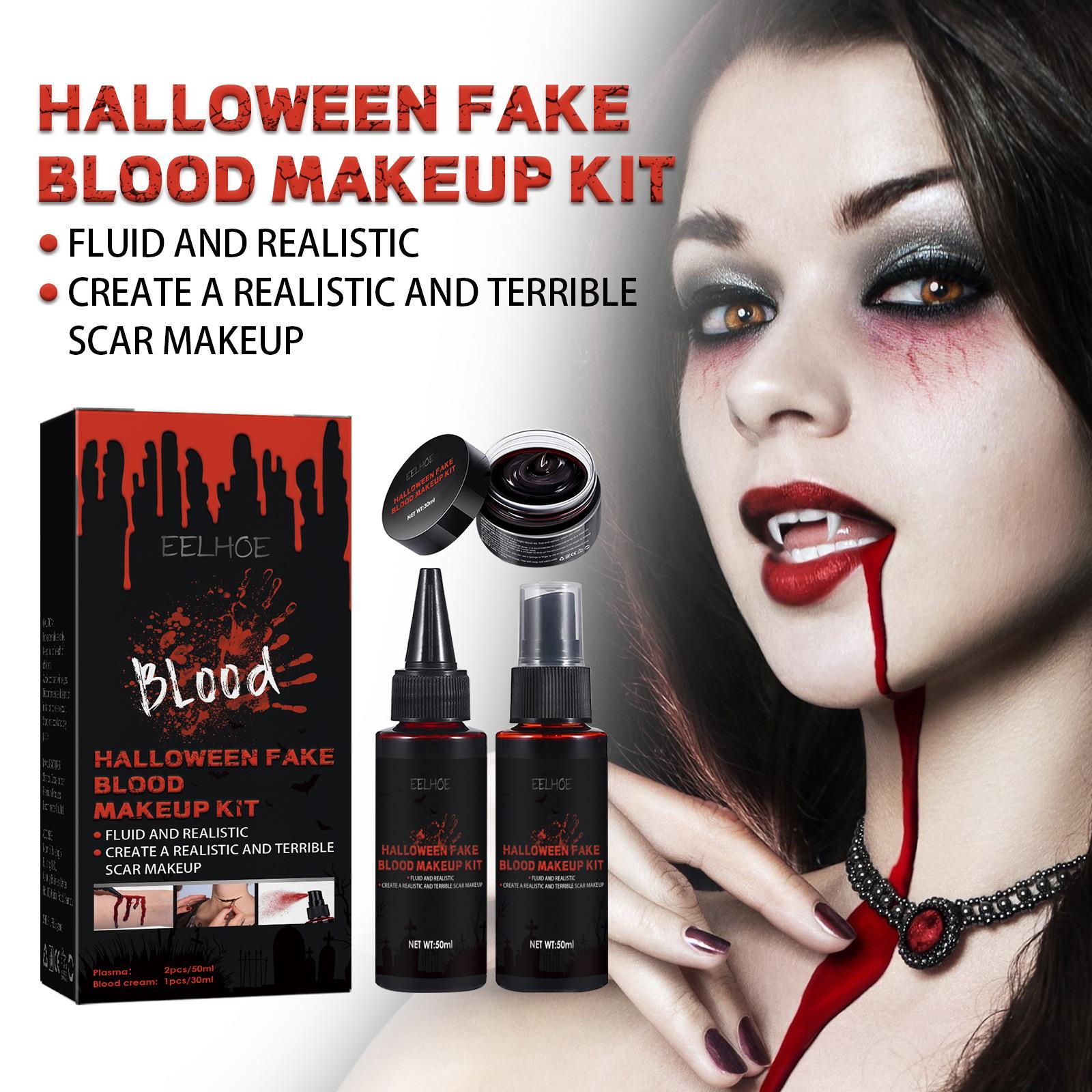 Halloween fake blood makeup set,terrifying atmosphere set