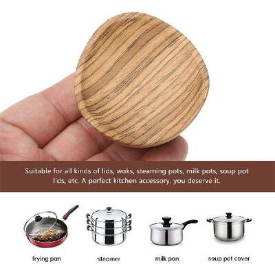 Pan Pot Handgrip Skillet Lid Knob Wood Grain Handle Dresser