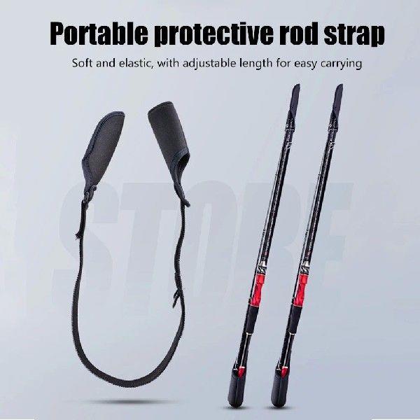 Fishing Rod Tie Pole Tip Cover Strap Fastener Sleeves