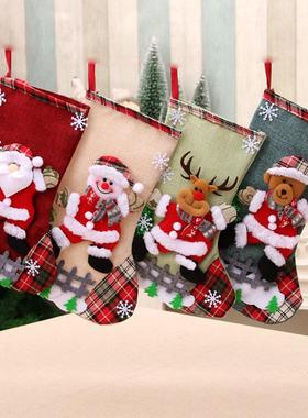 Linen Christmas stocking Christmas gift bag圣诞袜