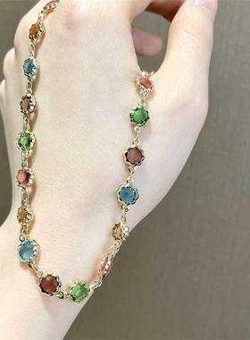 Light Luxury Colored Glaze Necklace Women