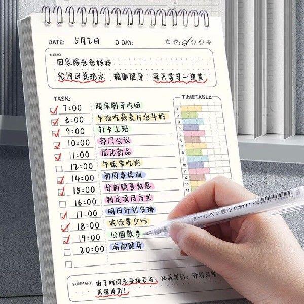 80Sheets Simple Planner Agenda Spiral Note Schedules