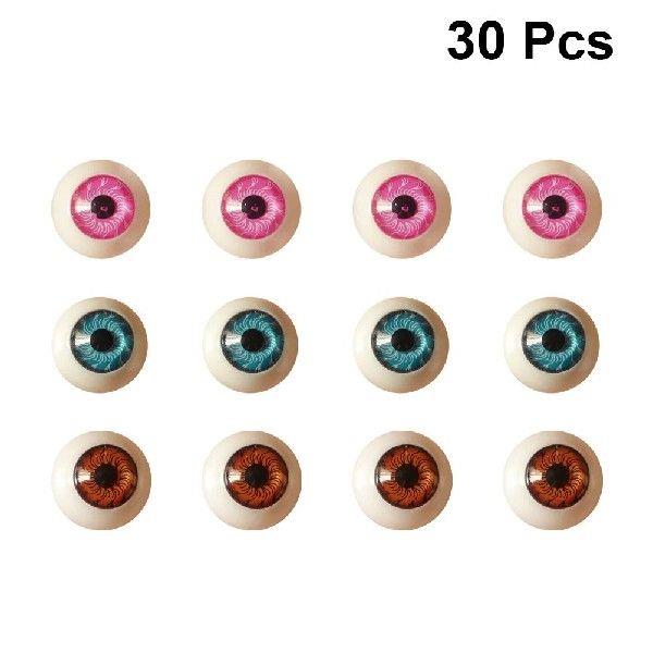 30PCS 20MM Simulated Round Eyeballs Resin Cartoon Fake Eyes