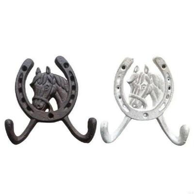 Set of 2 Decorative Cast Iron Hooks for Entryway Bathroom