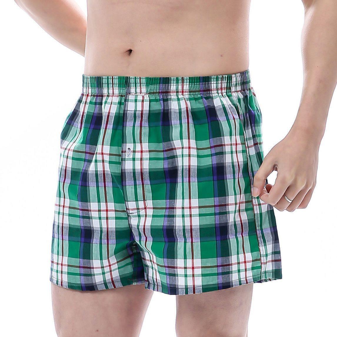Plaid Boxers Underwear Loose men