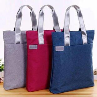 Zipper Briefcase Canvas Vertical Handbag Business Bags