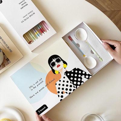 Macaron Ceramic Spoon Chopsticks Gift Box