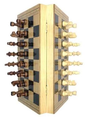 Wooden Foldable Magnetic International Chess Set Tabletop