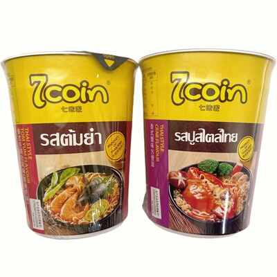 泰国进口七咔呢泰式蟹味冬阴功风味方便面速食宿舍杯面夜宵泡面