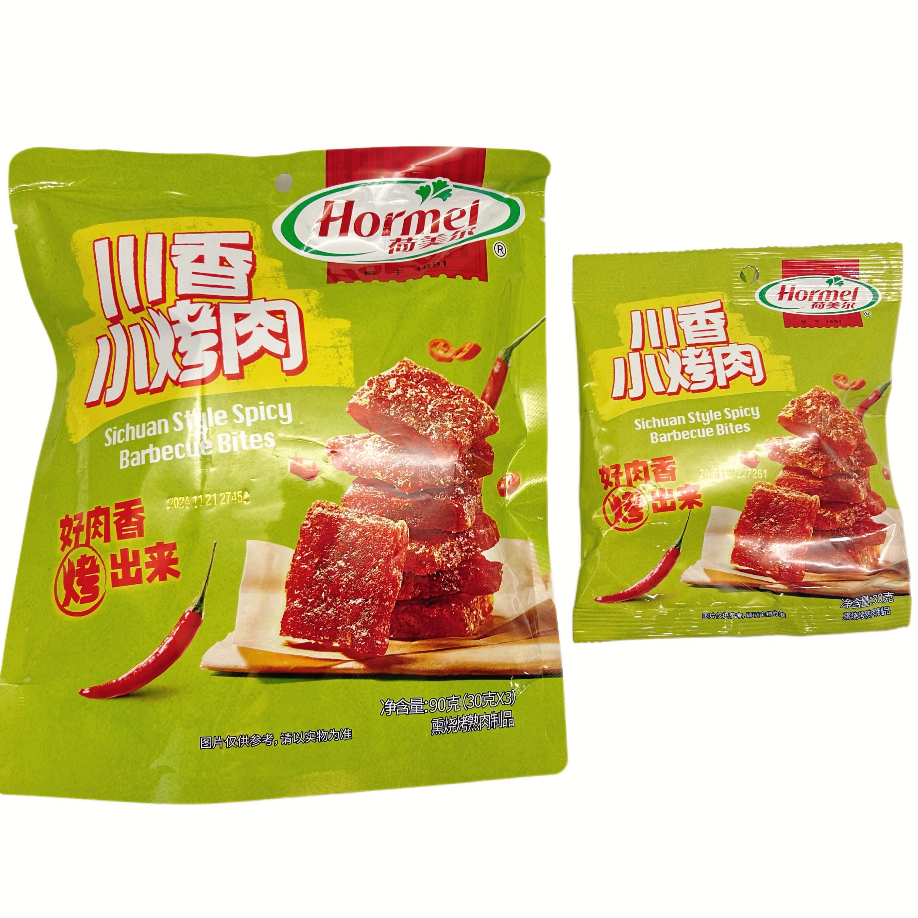 临期特价荷美尔小烤肉川香猪肉铺香辣休闲即食肉类办公室零食下酒