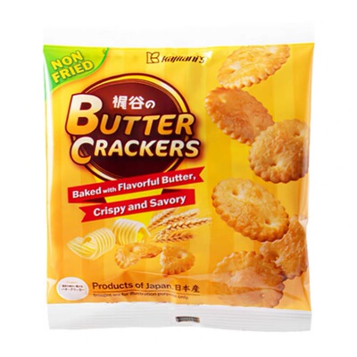 日本进口梶谷黄油味咸脆小圆饼干65g酥脆饼干黄金小圆饼零食袋装