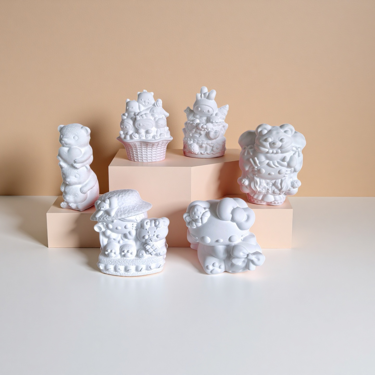 石膏娃娃白胚3D立体儿童涂色DIY手工彩绘丙烯颜料创意礼品玩具