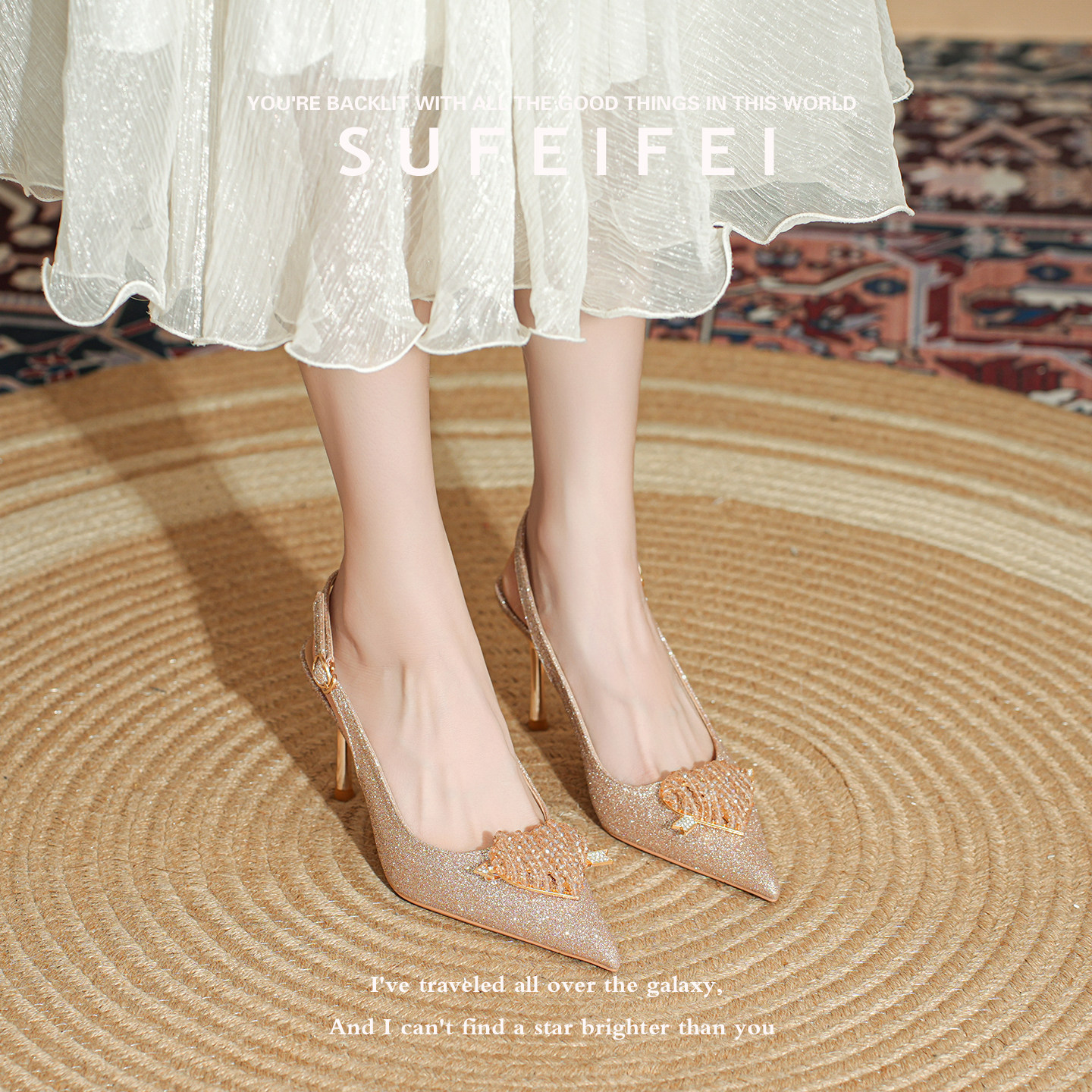 苏妃妃高跟凉鞋2026新款夏季尖头单鞋气质高级不累脚法式绝美细跟