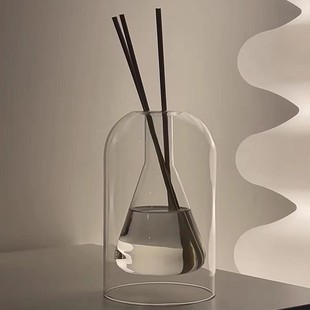 小红书无印同款玻璃香薰瓶 扩香瓶室内透明无火香薰藤条香氛空瓶