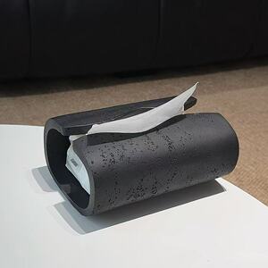洞石纸巾盒创意抽纸盒家用餐巾纸收纳盒轻奢高级感客厅桌面装饰品