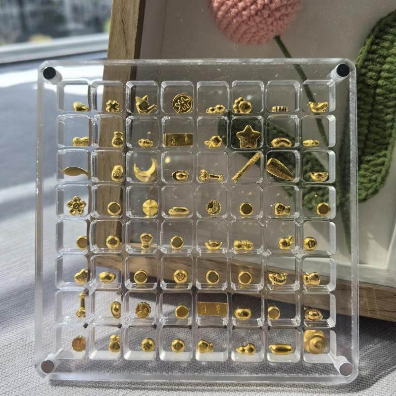 金豆收纳盒透明亚克力黄