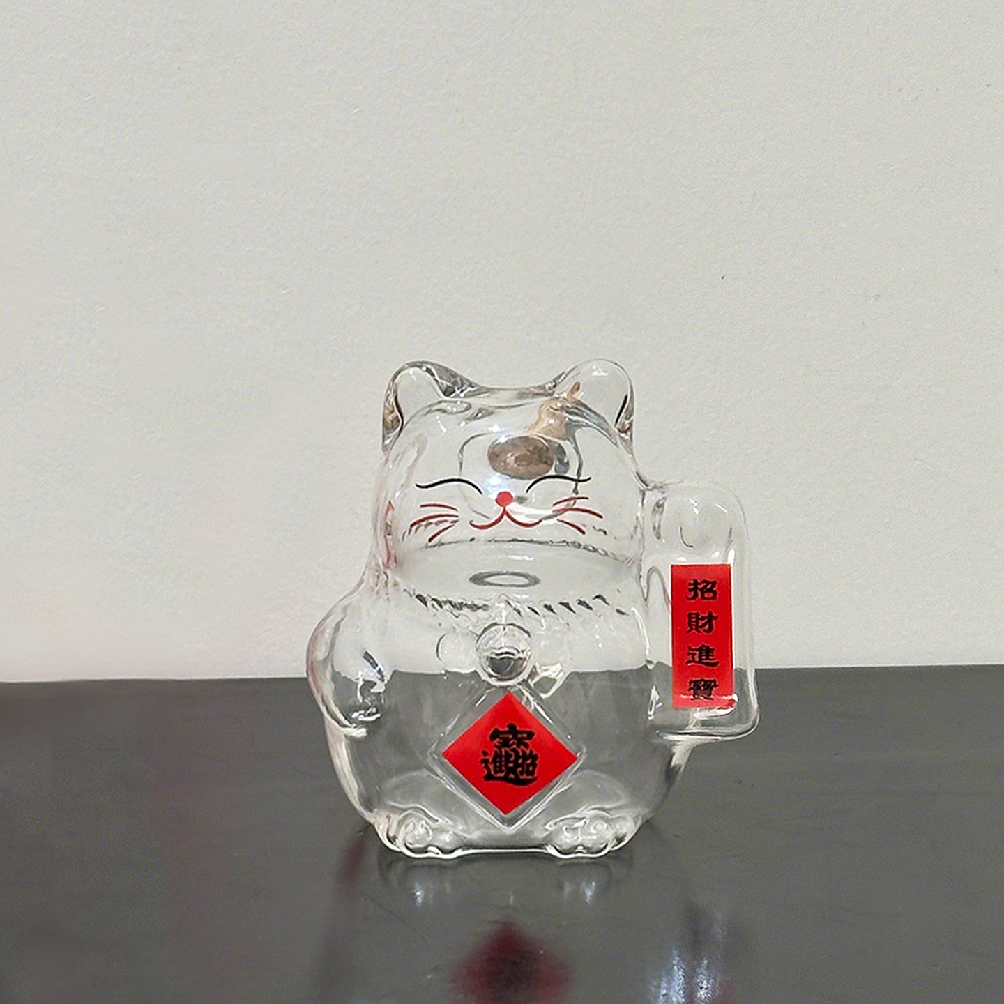 透明玻璃猫毛收纳扭蛋瓶招财猫瓶迷你瓶猫毛收集储存罐招财摆件