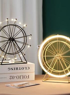 简约现代客厅电视柜酒柜装饰品摆件创意旋转摩天轮办公室桌面摆设