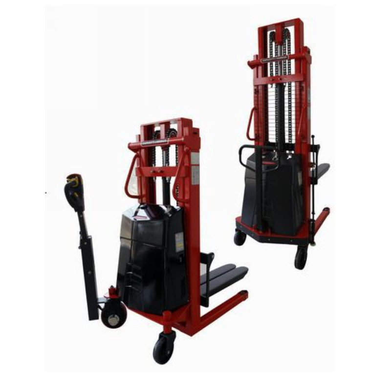 半电动液压堆高叉车 1T 步行走式 电动升高车装卸车 2吨 小型
