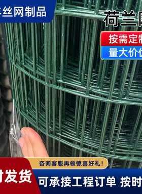 跨境电商专供浸塑钢丝荷兰网金属防护围栏果园圈地绿色养殖铁丝网